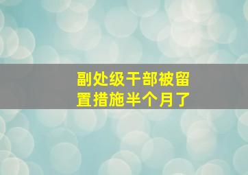 副处级干部被留置措施半个月了