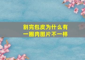 割完包皮为什么有一圈肉图片不一样