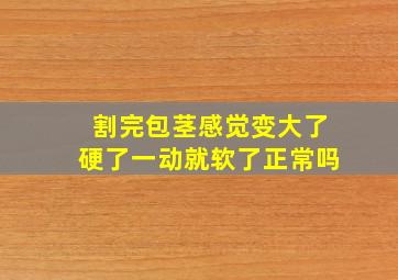 割完包茎感觉变大了硬了一动就软了正常吗