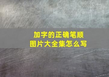 加字的正确笔顺图片大全集怎么写