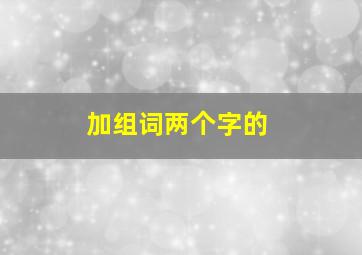 加组词两个字的