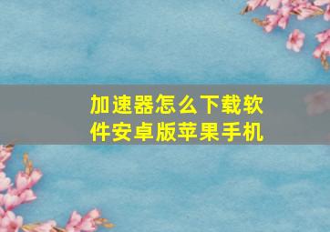 加速器怎么下载软件安卓版苹果手机