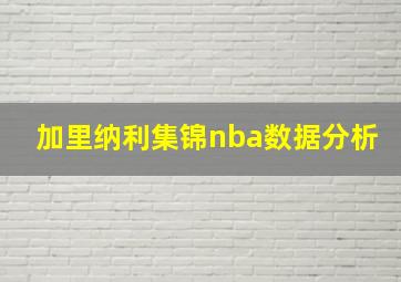 加里纳利集锦nba数据分析