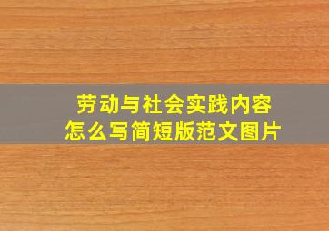 劳动与社会实践内容怎么写简短版范文图片