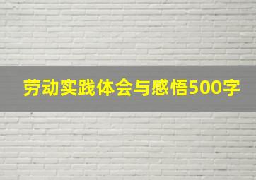 劳动实践体会与感悟500字