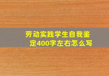 劳动实践学生自我鉴定400字左右怎么写