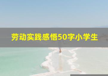 劳动实践感悟50字小学生