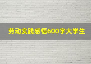 劳动实践感悟600字大学生