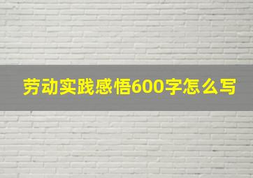 劳动实践感悟600字怎么写