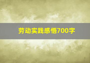 劳动实践感悟700字