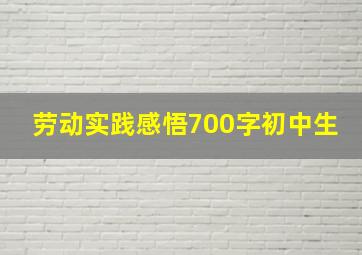 劳动实践感悟700字初中生