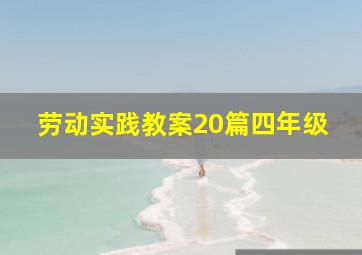 劳动实践教案20篇四年级