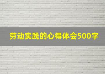 劳动实践的心得体会500字