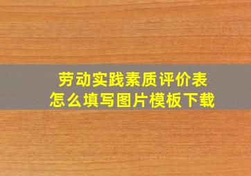 劳动实践素质评价表怎么填写图片模板下载