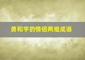 勇和宇的情侣两组成语