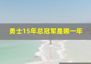 勇士15年总冠军是哪一年