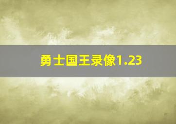 勇士国王录像1.23