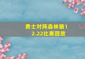 勇士对阵森林狼12.22比赛回放