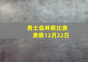 勇士森林狼比赛录像12月22日