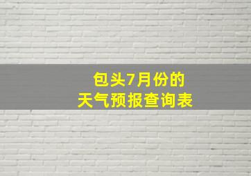 包头7月份的天气预报查询表