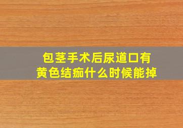 包茎手术后尿道口有黄色结痂什么时候能掉