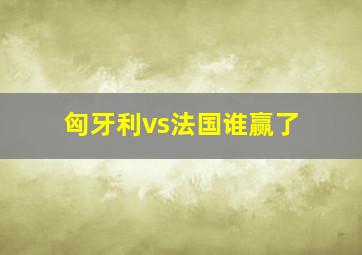 匈牙利vs法国谁赢了