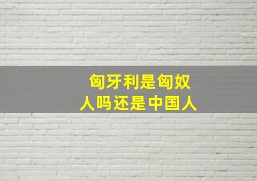 匈牙利是匈奴人吗还是中国人