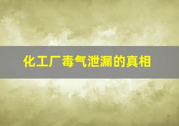 化工厂毒气泄漏的真相