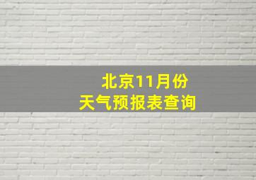 北京11月份天气预报表查询