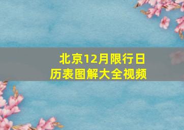 北京12月限行日历表图解大全视频