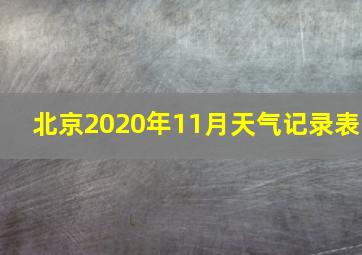 北京2020年11月天气记录表