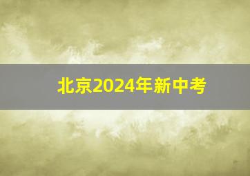 北京2024年新中考