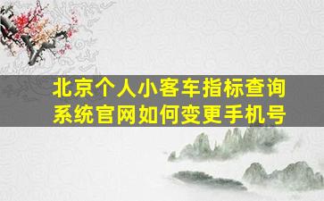 北京个人小客车指标查询系统官网如何变更手机号