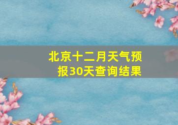 北京十二月天气预报30天查询结果