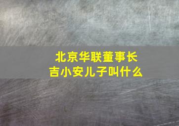 北京华联董事长吉小安儿子叫什么