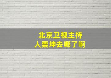 北京卫视主持人栗坤去哪了啊