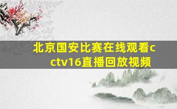 北京国安比赛在线观看cctv16直播回放视频