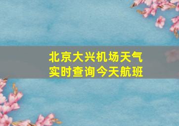 北京大兴机场天气实时查询今天航班