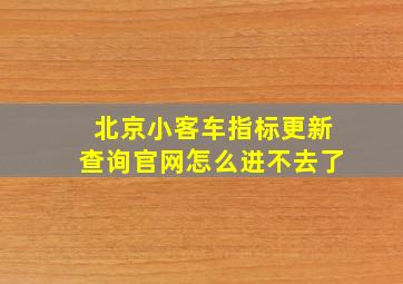 北京小客车指标更新查询官网怎么进不去了