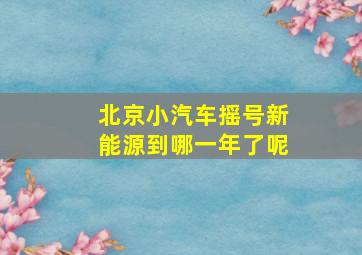 北京小汽车摇号新能源到哪一年了呢