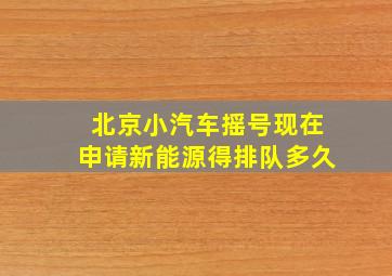 北京小汽车摇号现在申请新能源得排队多久