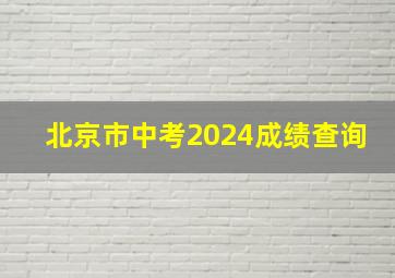 北京市中考2024成绩查询