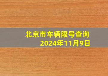 北京市车辆限号查询2024年11月9日