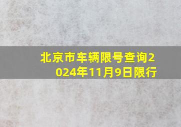 北京市车辆限号查询2024年11月9日限行