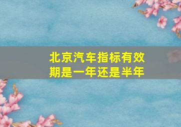 北京汽车指标有效期是一年还是半年