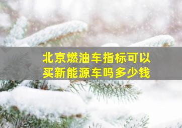 北京燃油车指标可以买新能源车吗多少钱