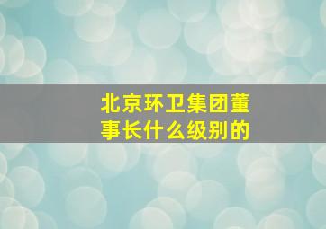 北京环卫集团董事长什么级别的