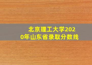 北京理工大学2020年山东省录取分数线