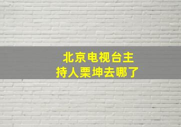 北京电视台主持人栗坤去哪了