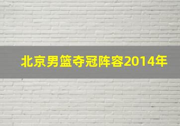 北京男篮夺冠阵容2014年